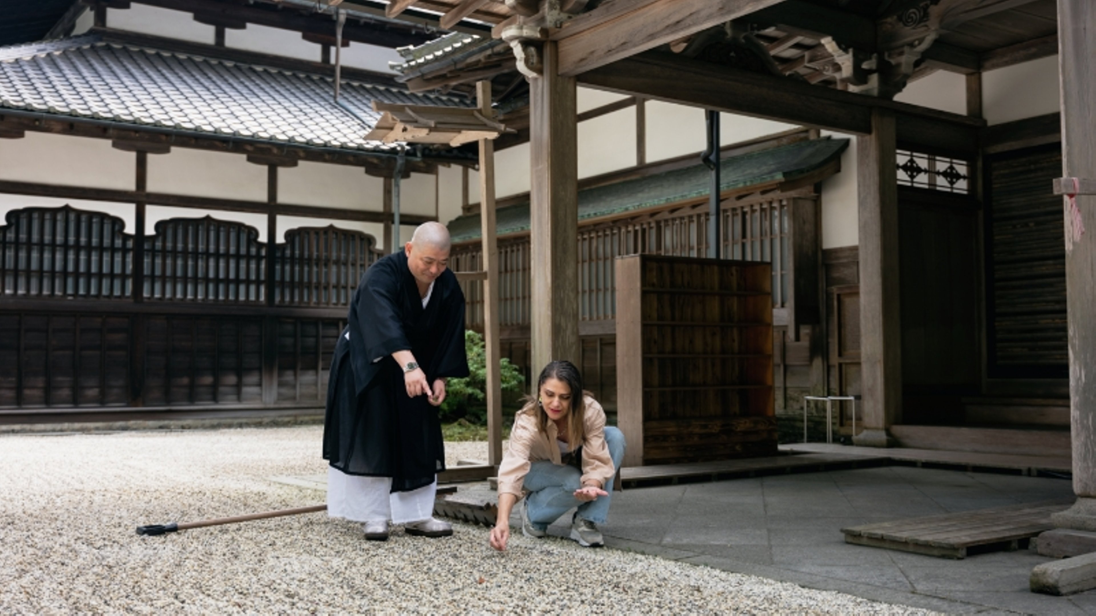 A photo of zen garden creation